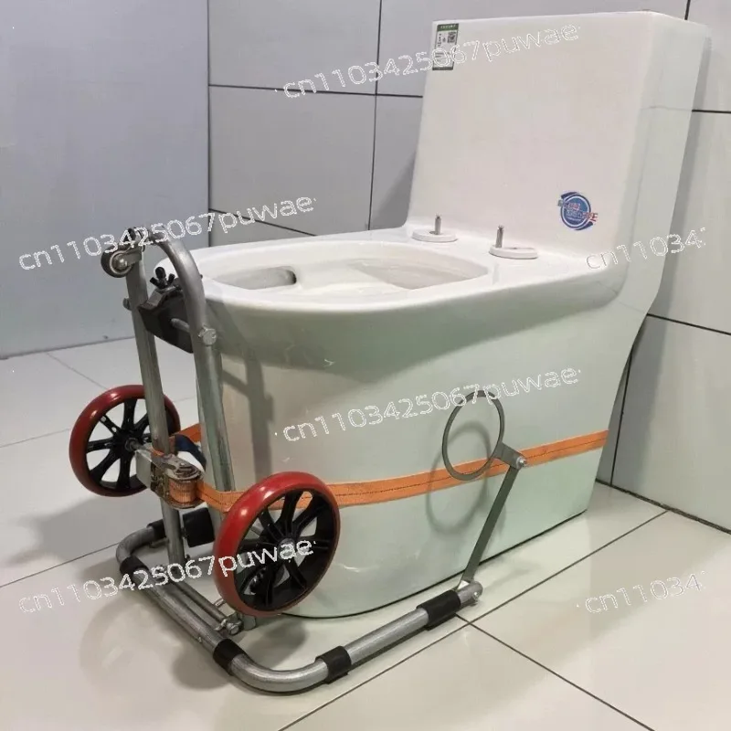 Toilet auxiliary installation mobile positioner, quick clamping tool, folding portable labor-saving trolley