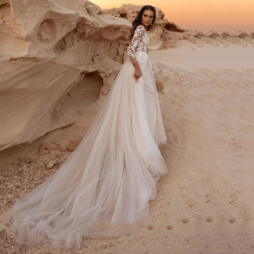 Charming Champagne Wedding Dresses for Ladies Elegant A Line Bridal Gowns Exquisite Vestidos De Novia 2025 New Summer
