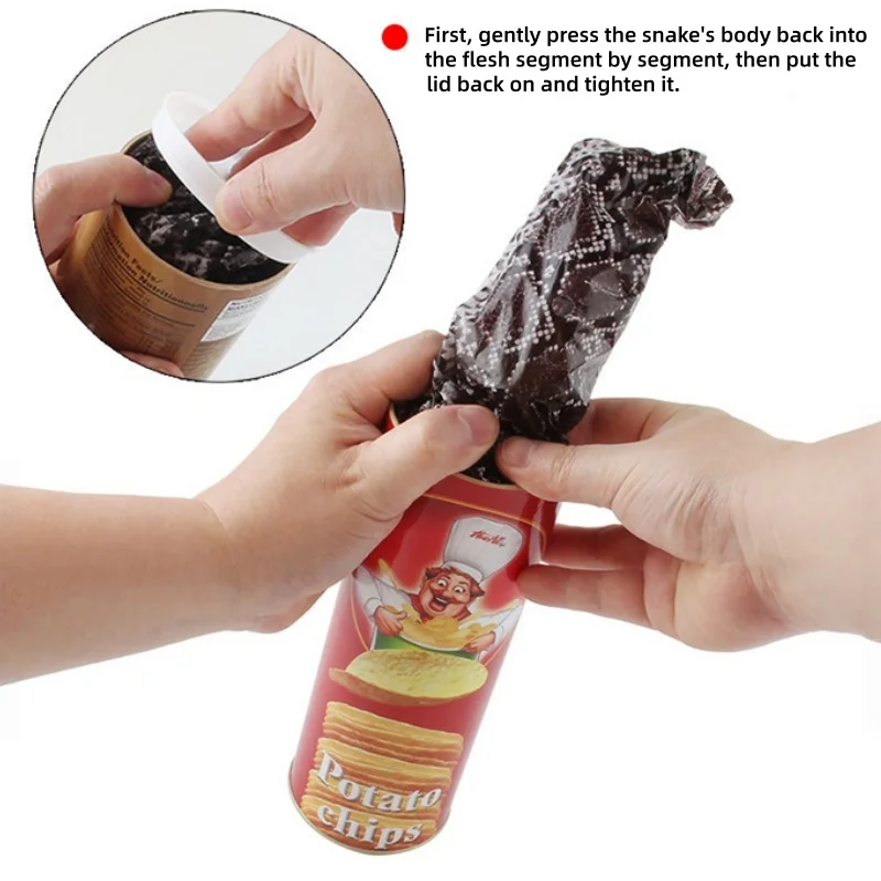 The Potato Chip Snake Can Jump Spring Toy Gift April Fool Day Halloween Party Decoration Jokes in A Gag Prank Large Size