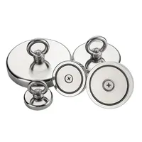 Super Strong Neodymium Fishing Magnet Hook N52 Iman Rare Earth Magnet With Countersunk Hole Eyebolt Rope 20-90mm Salvage Magnet