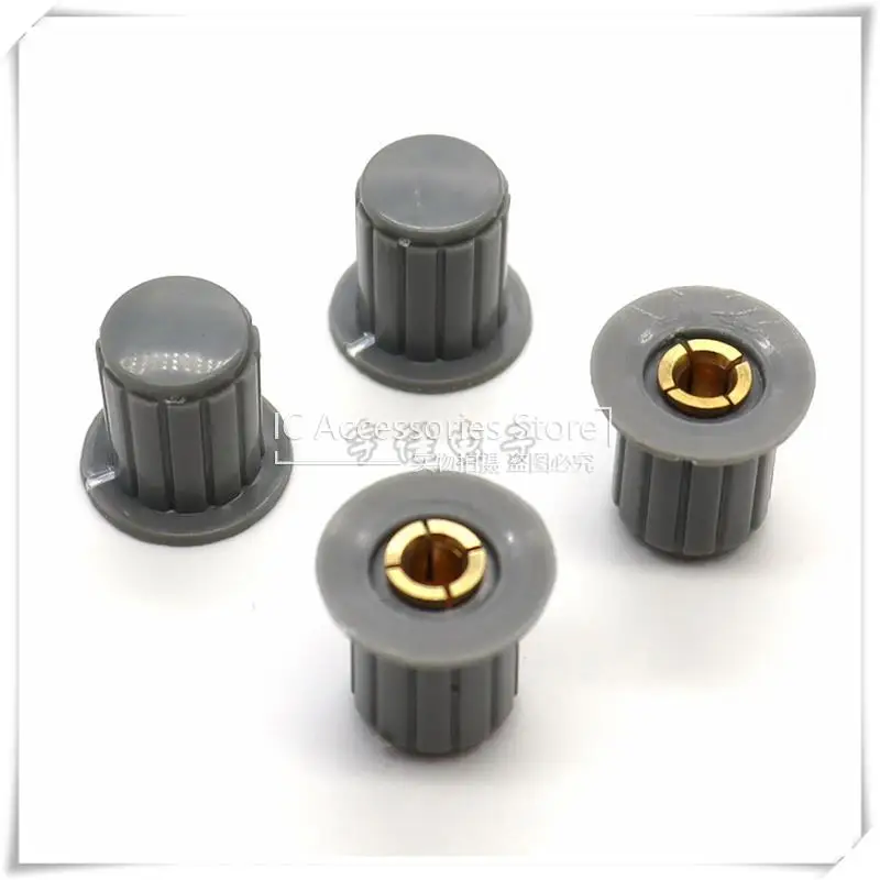 5PCS Plastic Potentiometer Knob Cap KYP16-16-4J Suitable WXD3-12 WXD3-13 Aperture 4MM Grey Copper Core Diameter 16MM Height 16MM