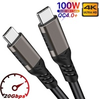 USB3.2 Gen2  20Gbps Cable PD 4K 100W USB Type C Cable for Phone Macbook Pro/Air DELL Xiaomi 20V/5A 4K@60Hz Fast Charge Cables 2m