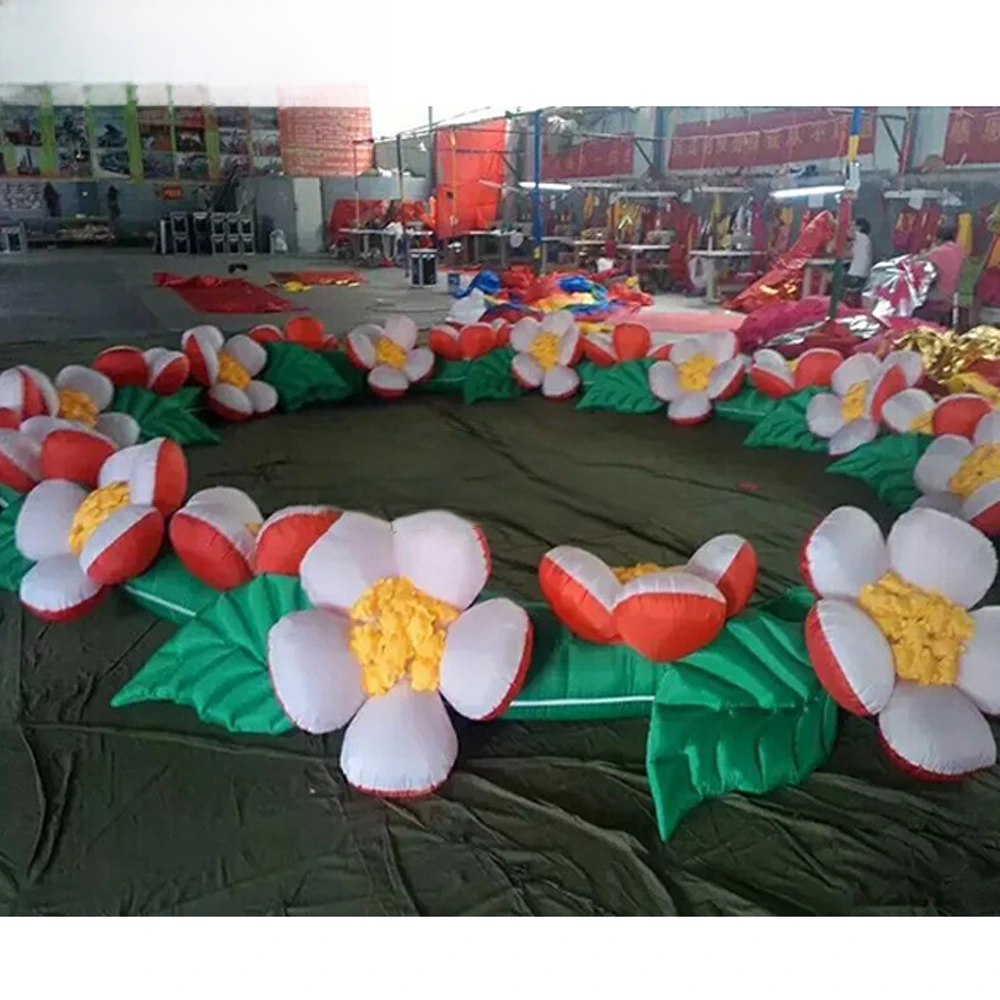 decoration Hot selling 6m 8m 10m beautiful inflatable flower chain for wedding party and performance