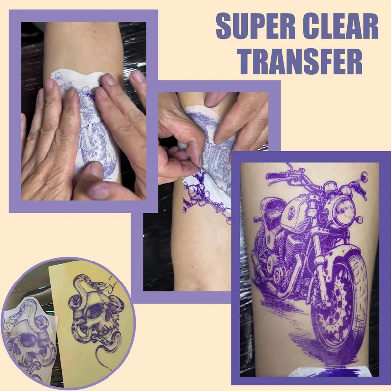 ورق نقل الوشم A4 للطابعة الحرارية ورق استنسل الوشم للفنون والحرف اليدوية ذاتية الصنع 4 طبقات ورق حراري لنقل الاستنسل