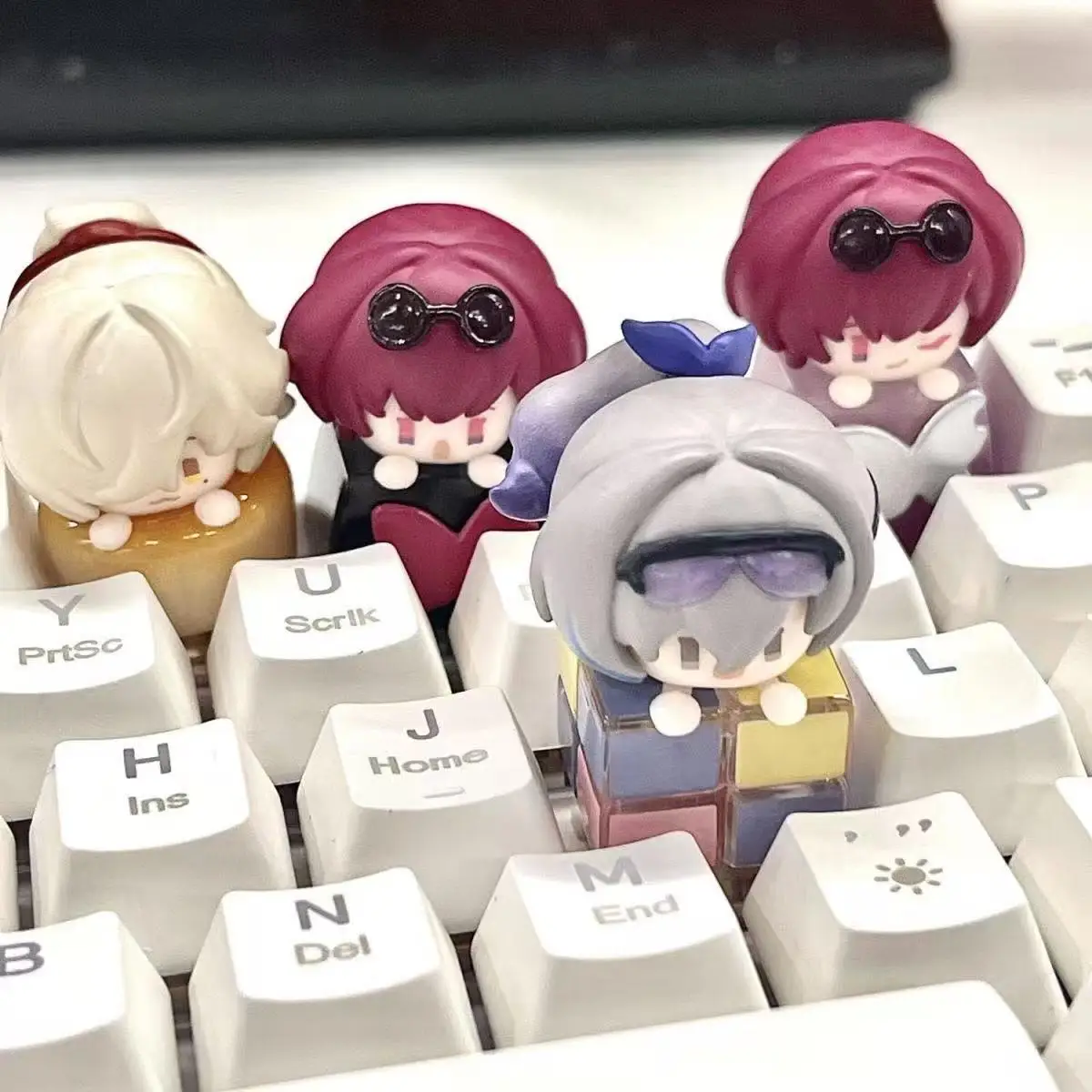 Anime Honka Star Rail Blind Box Toys Fingertip Keycap Series Mechanical Keyboard Keys Figures Model Collection Ornament  Gifts
