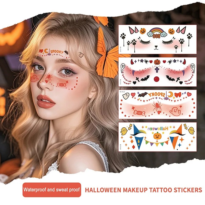 

1pcs Halloween Fake Freckles Temporary Tattoo Stickers Freckles Makeup Party Face Tattoo Stickers For Women Men Party Use