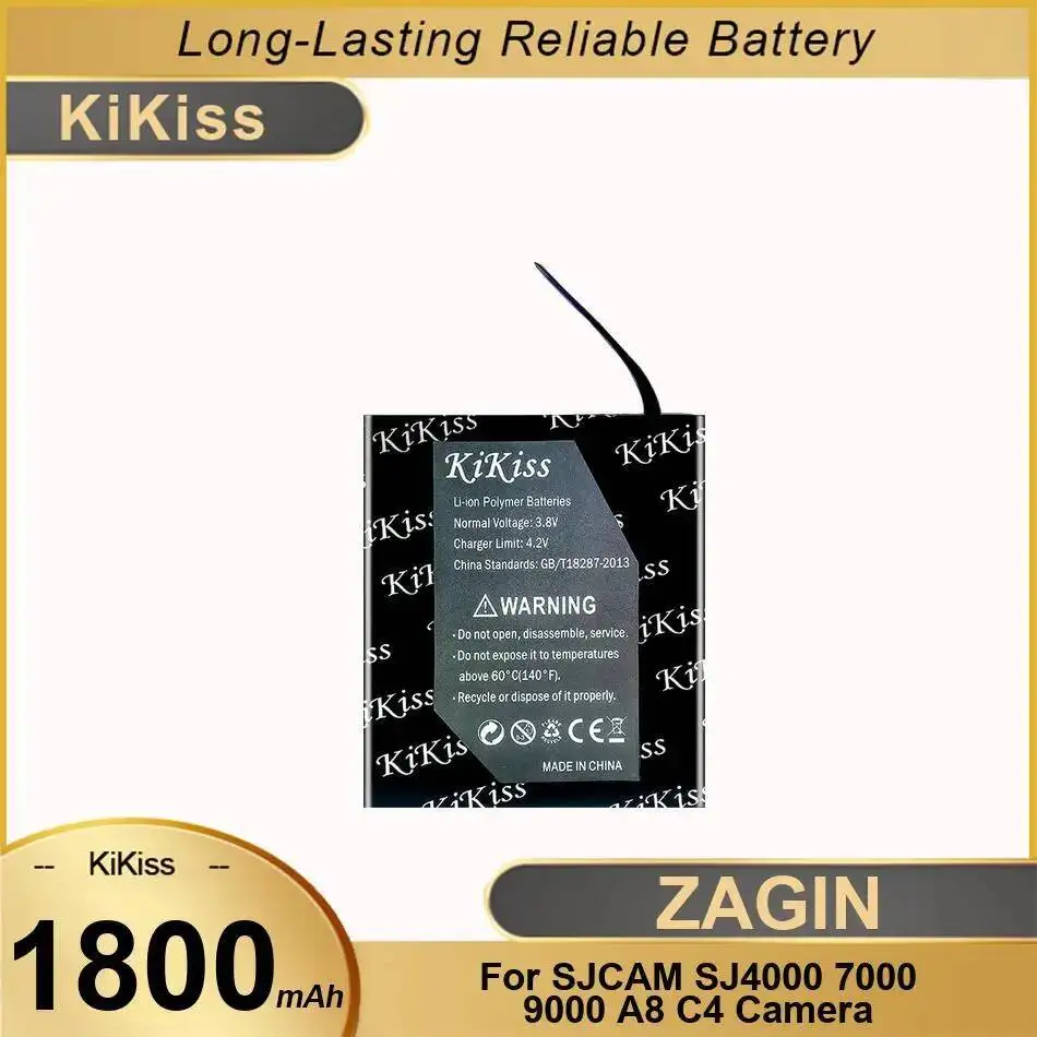

Аккумулятор для камеры 1800 мАч для Sjcam SJ4000 7000 9000 A8 C4 Высокая совместимость Zagin