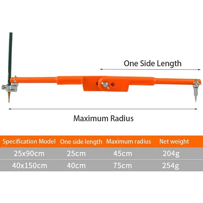 목수 정밀 연필 나침반, 큰 직경 조정 가능한 분할기, 목공용 마킹 및 스크라이빙 나침반, 90 cm, 150cm