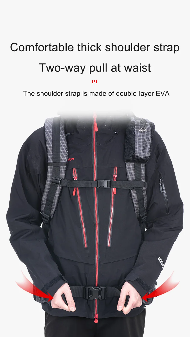 Naturehike Wanderrucksack 60+5L Große Kapazität Rock Series 2.0 Outdoor-Sporttasche Camping Klettern Reise Wasserdichter Rucksack – Detail 7