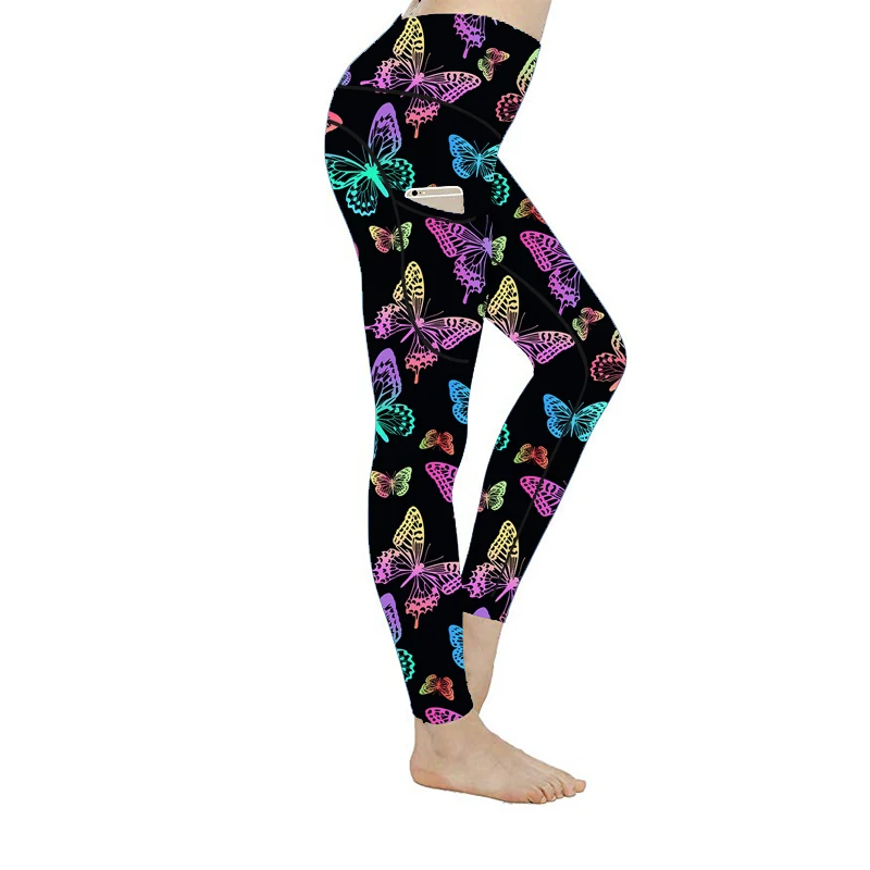 TOIVOTUKSIA Women Sexy Legging with Pocket Newest Lacina Pants Multi Colors Black Milk Good Spandex Printed Summer Style Legging