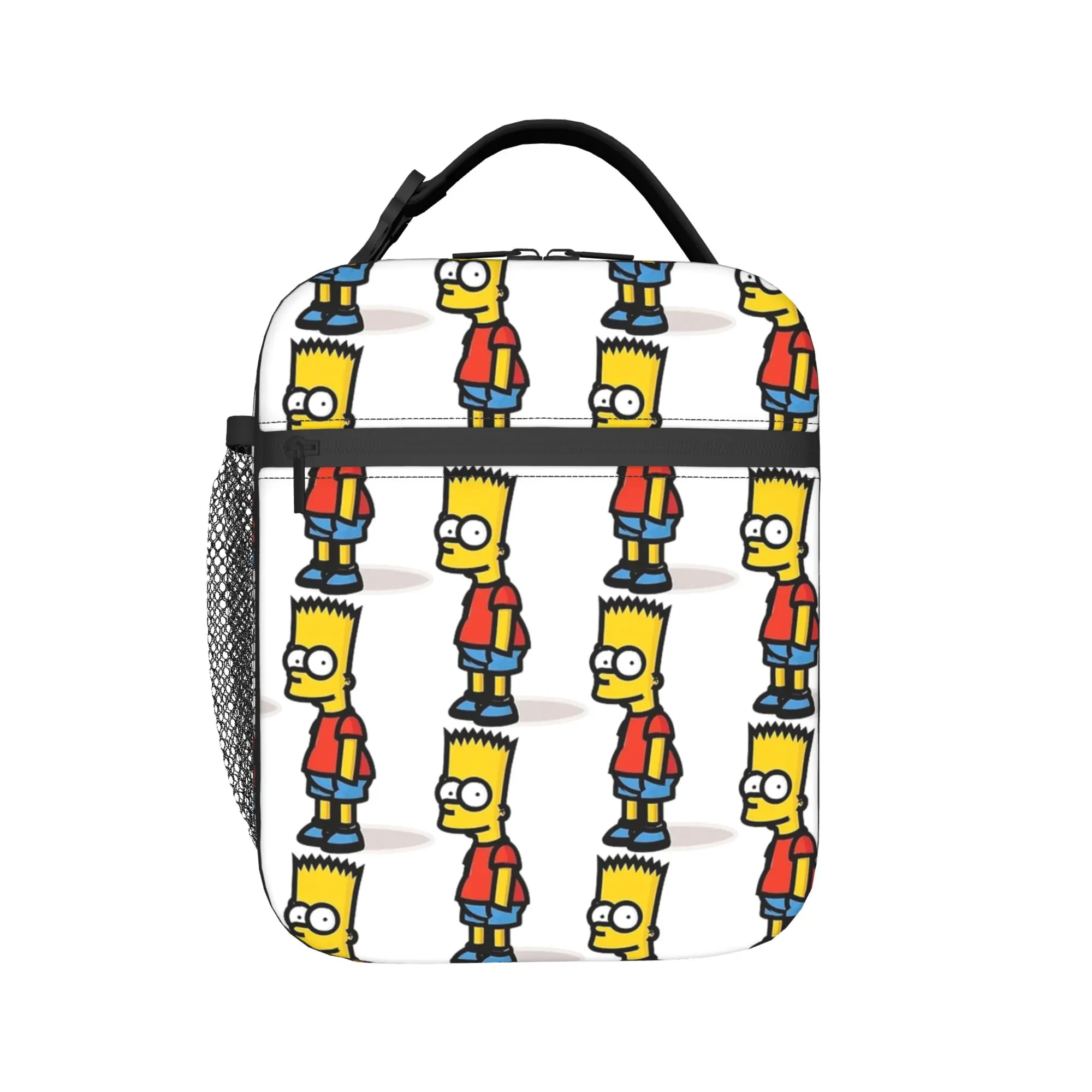 Bart S-Simpsons Lunch Bag For Child Graphic Design Lunch Box Leisure Travel Cooler Bag Portable Waterproof Thermal Lunch Bags