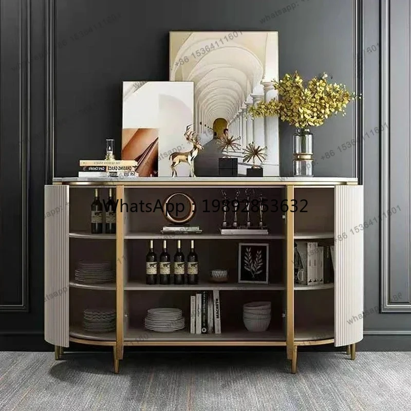 W2 American-style entrance cabinet,   minimalist light luxury dining side cabinet, marble simple modern solid