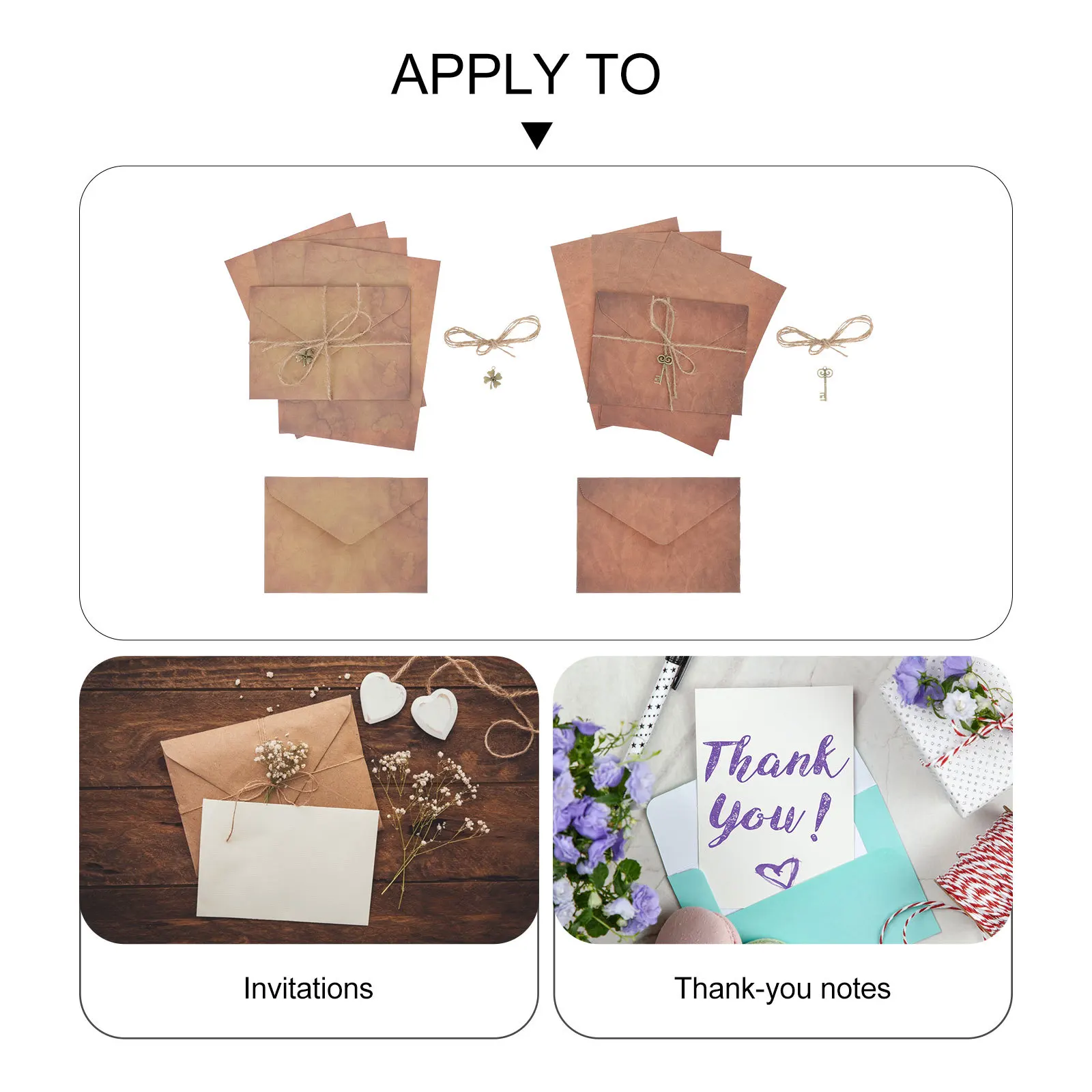 

2Sets Festival Vintage Paper Portable Writing Supply Safe Material Elegant Design Valentine Accessory Gift Set