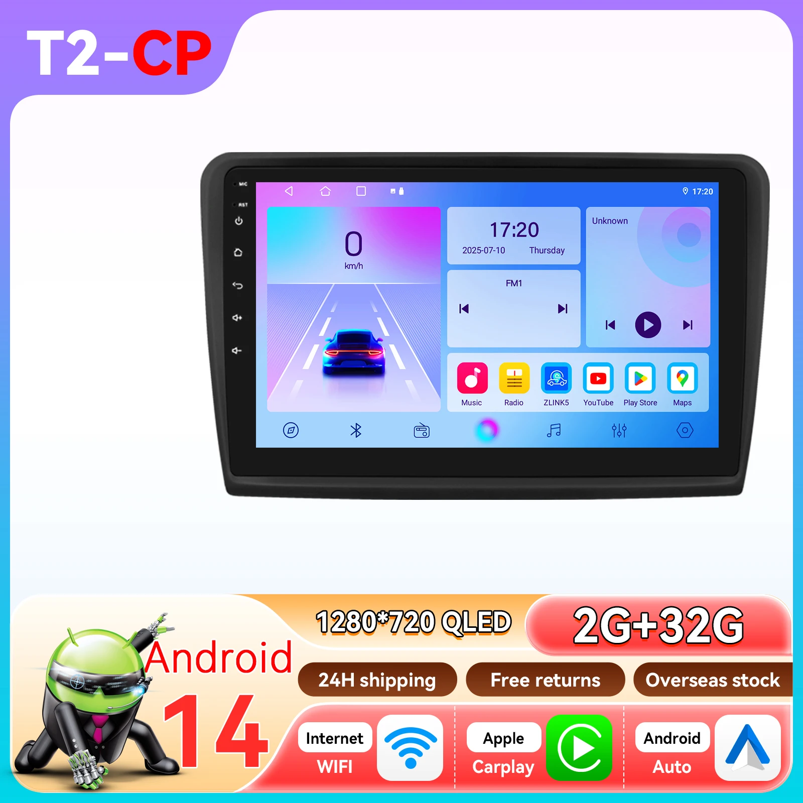 Hizpo 10.1“ Auto Monitor Stereo Speler Voor Skoda Superb 2 2008 - 2015 Multimedia Android 14 2din Navigatie RDS QLED Scherm WIFI+4G