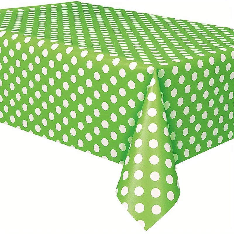 Polka Dot Disposable Rectangular Tablecloth Peva Restaurant Hotel Tablecloth Waterproof Oilproof Tablecloth Washable 137X274cm