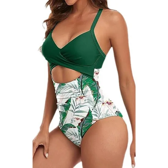 Women Summer New Popular One-piece Swimsuit Hollow Out Sexy Solid Color Swimsuit Swimwear Bikini