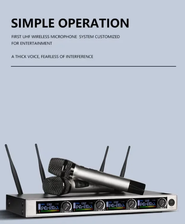 TLF Xtuga  TY01 Professional 4-Channel Wireless Microphone System Cardioid Polar Pattern for Studio Recording and Conferences