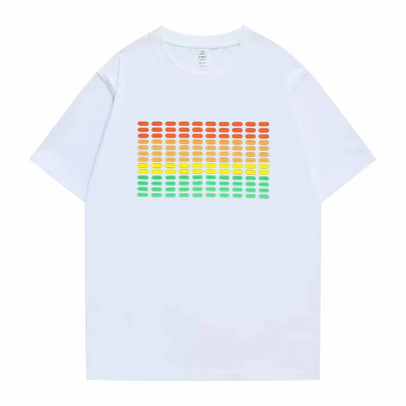 Popular Sound Active Equalizer El T-shirt Equalizer Light Up Down Led Tshirt Flashing Music Activated Led T Shirts Men Women Tee
