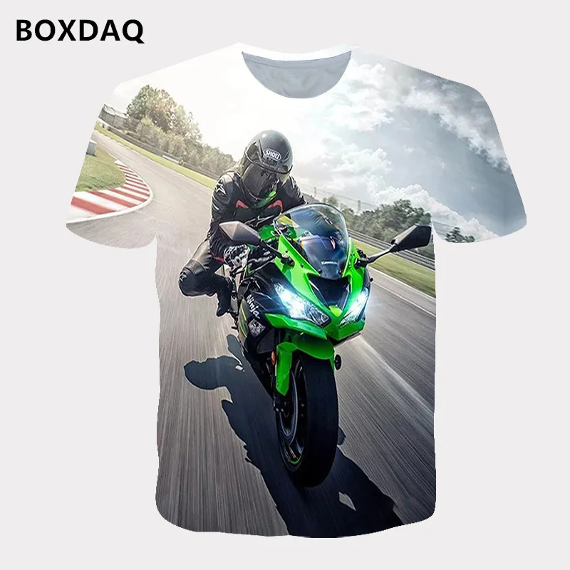 Motorcycle Men\'s T-Shirts Short Sleeve Moto & Biker Style 3D Print Street Hip Hop T Shirt 6XL Big Size Male Clothing Casual Tops