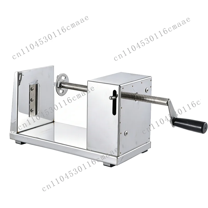Manual potato peeler, stainless steel body, hand drill, spiral cutter, suitable for street food stalls