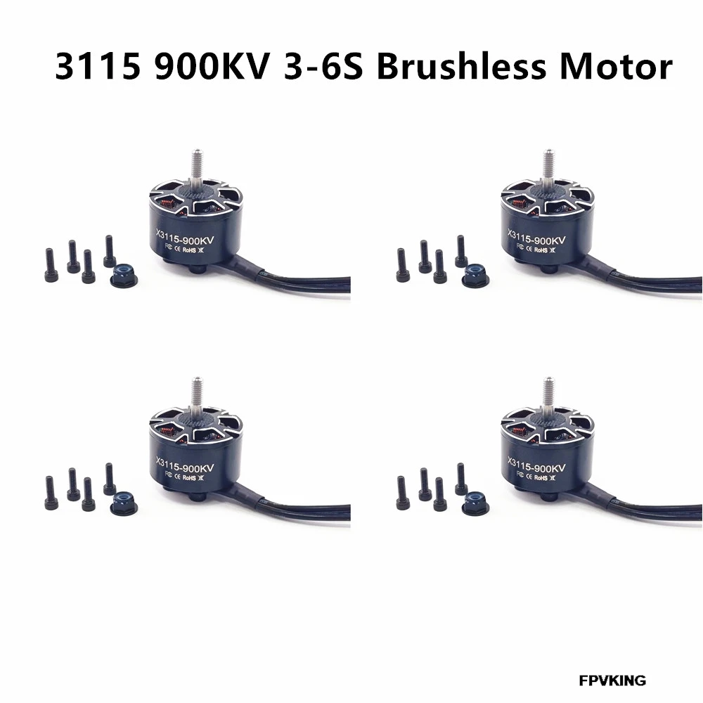 4PCS FPVKING X3115 3115 900KV 6S High Speed Brushless Motor for Long Range RC 10inch FPV Racing Drone Frame Model