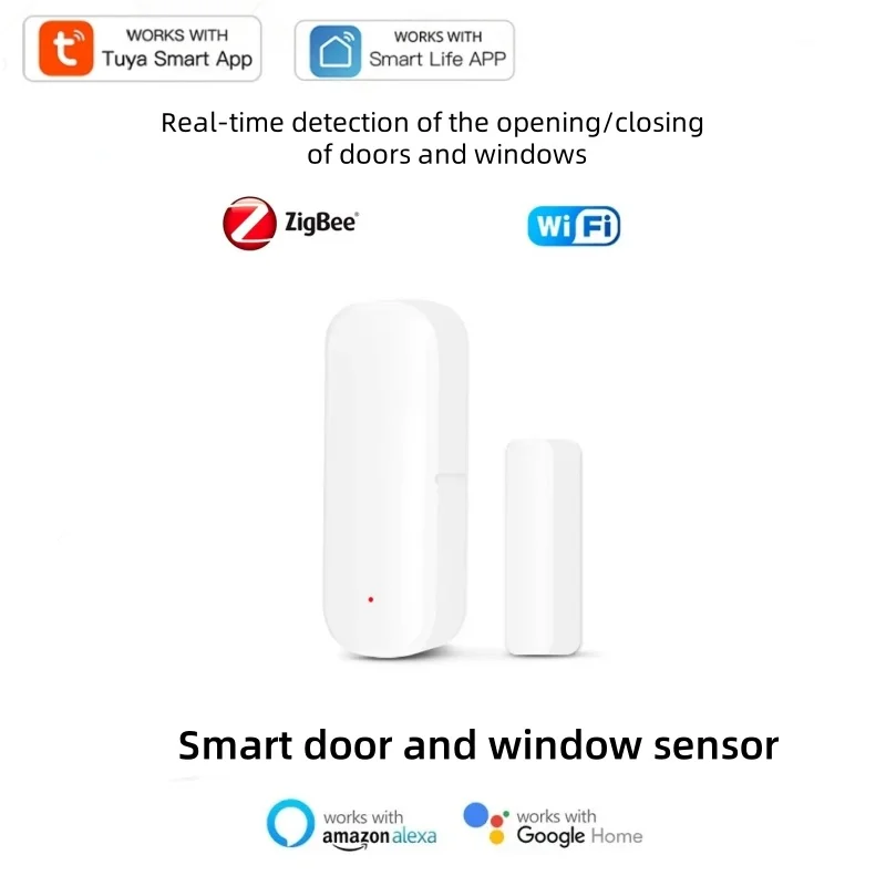 Tuya WiFi ZigBee Door Window Security-Protection Door Open / Closed Sensor Smart Life Detector Control Via Alexa Google Home