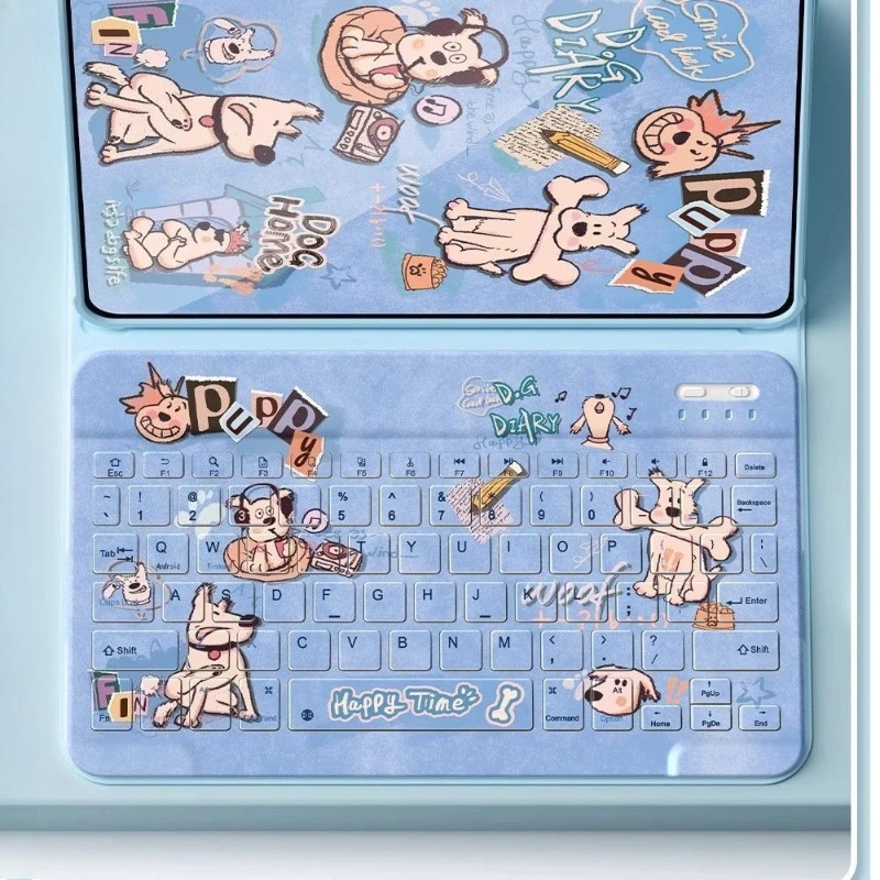 

Kawaii Puppy Tablet Case with Keyboard Mouse Set for Xiaomi Pad 7 Pro 11.2" Redmi Pad SE 11" Pro 12.1" Cute Cartoon Dog Cover