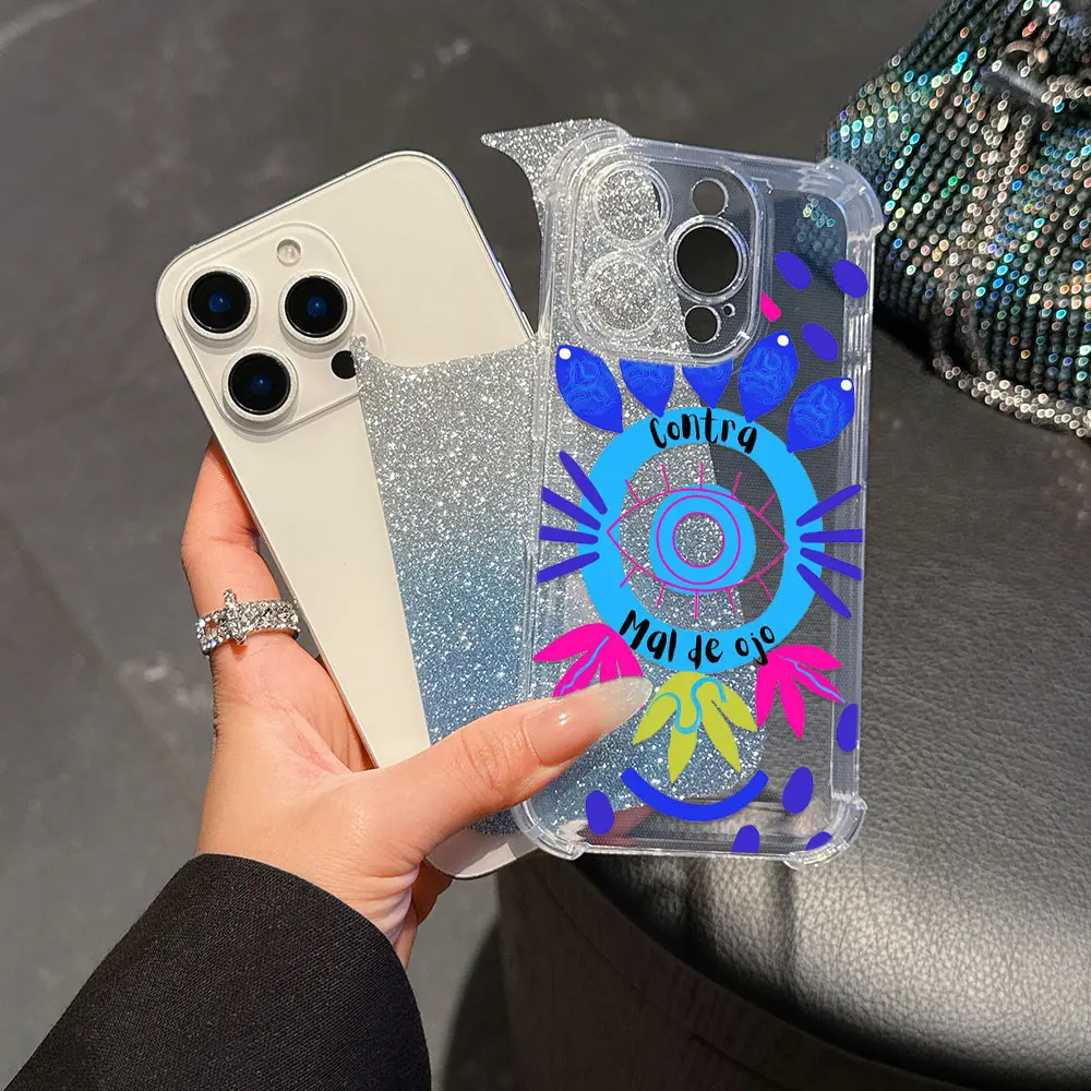 Y2K Lucky Eye Blue Evil Eye Phone Case For iPhone 16 15 14 13 12 11 Mini Pro Max X XR XSMax 7 8 Plus Anti Fall Bling Clear Cover