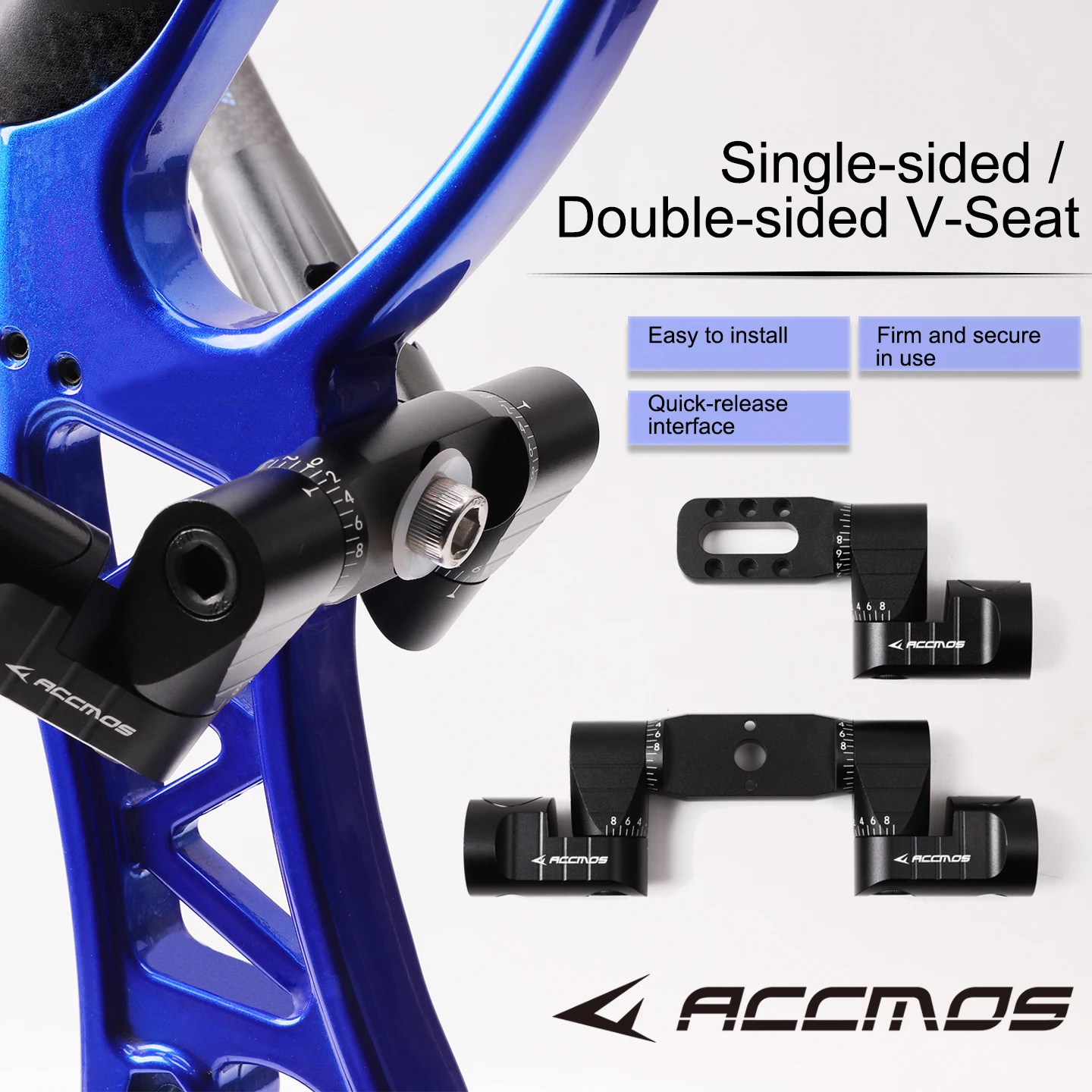 

ACCMOS Compound Bow Single/Double Side V-Bar Mount Adjustable Quick Disconnect Bow Rod Stabilizer for Bow Accessory