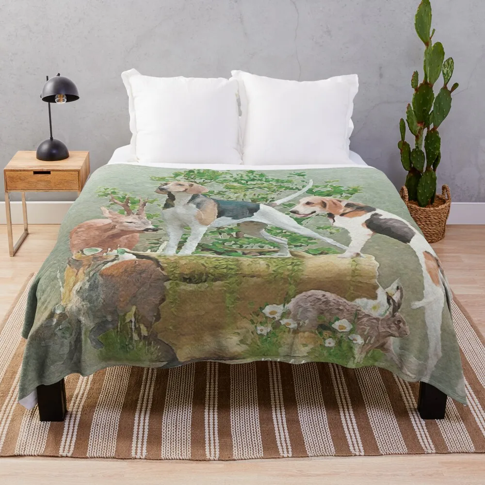 Hunting with hounds Throw Blanket anime Hairys Kid'S Blankets