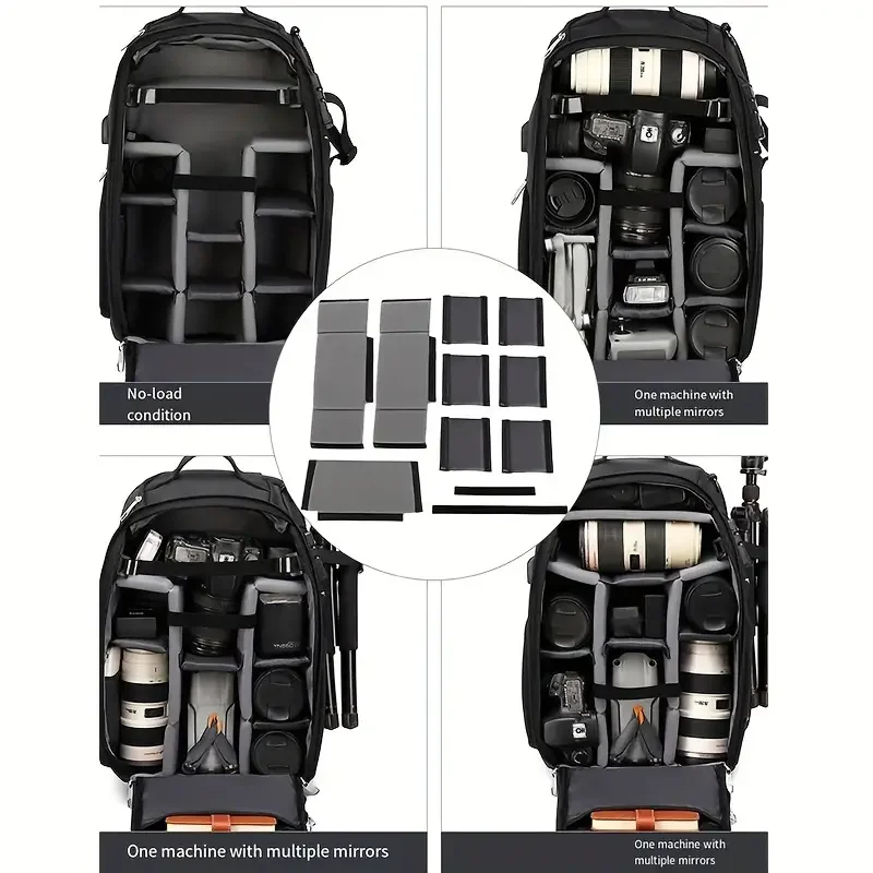 Multi-purpose photography backpack waterproof professional camera bag 17-inch laptop backpack SLR UAV suitcase large capacity