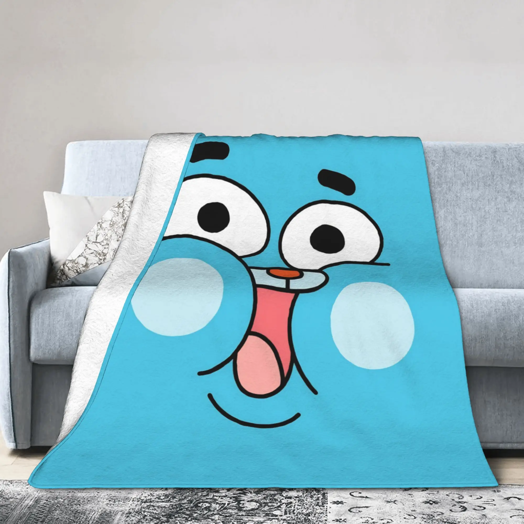 Gum Ball Face Blanket Amazing World Of Gum Ball Flannel Awesome Warm Throw Blankets for Bedding Lounge Decoration