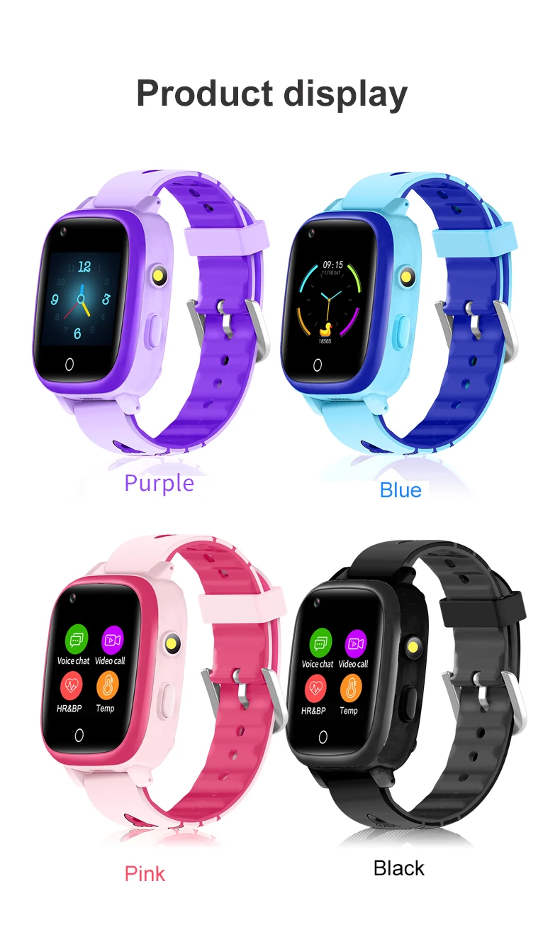 

T5SPro4G Kids Smartwatch with Heart Rate, Temperature, Blood Pressure Monitoring, SOS Call, GPS Tracking, and Anti-Loss Features