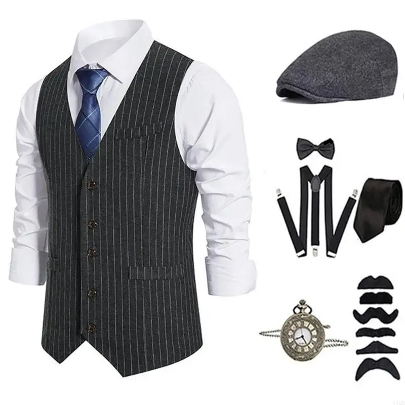 1920er Herrenkostüm, Roaring 20s Kostüme Zubehör Halloween Cosplay Kostüm Y1qd
