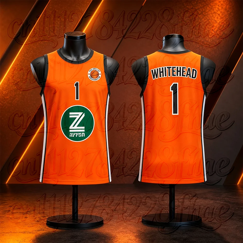Unisex Maccabi Rishon LeZion Basketball Jersey Quick-Dry Breathable Summer Athletic Sportswear Israel Parent-Child Matching Top