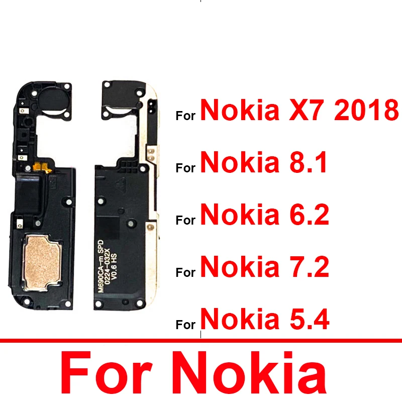 Loud Speaker Sound Ringer For Nokia 5.4 6.2 7.2 X7 2018 8.1 LouderSpeaker Speaker Buzzer Replacement Parts