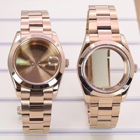 36mm/39mm Rose Gold Watch Case Watchband Parts Sapphire Glass For Seiko nh34 nh35 nh36 Miyota 8215 Movement 28.5mm Dial Explorer