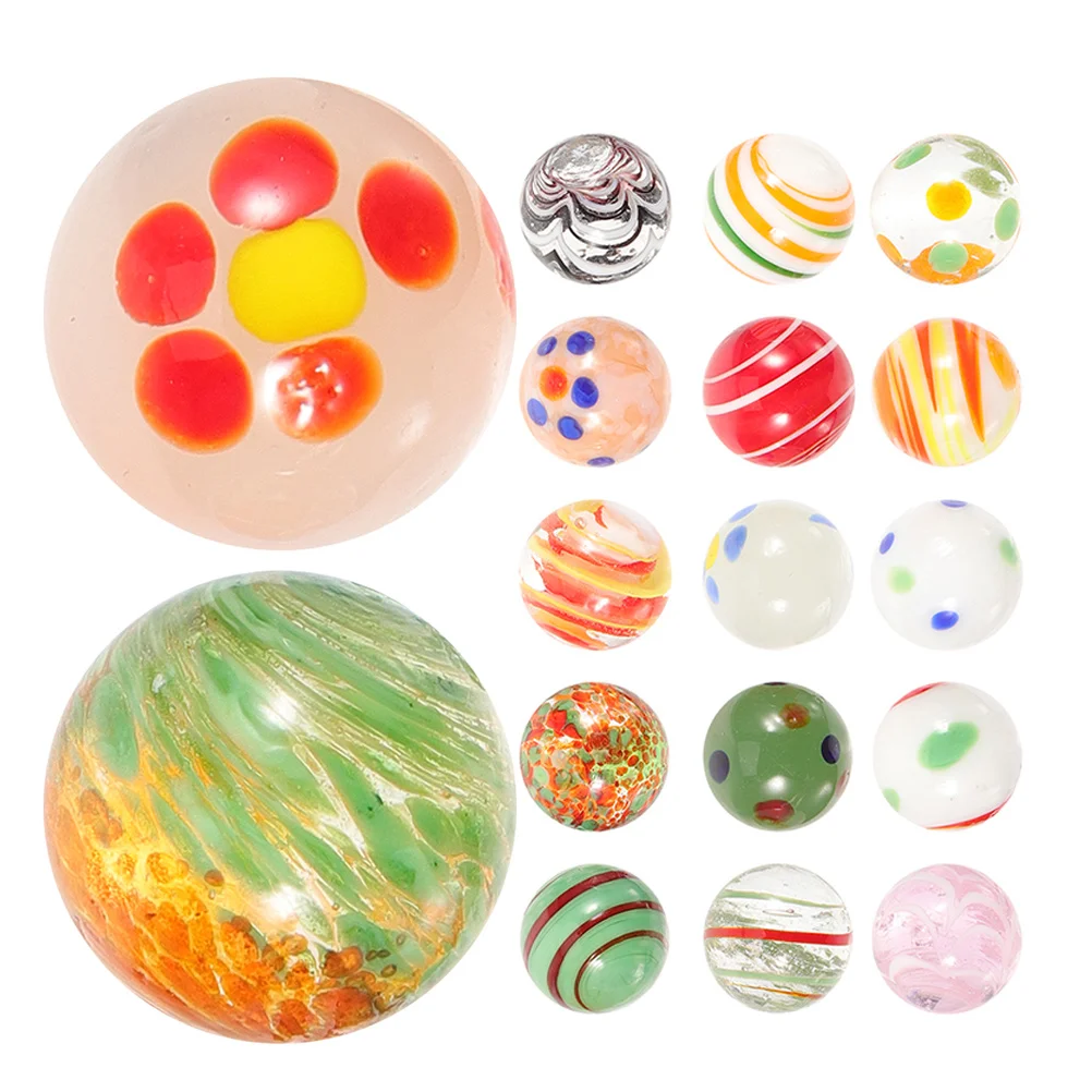 

20pcs Glass Marbles Assorted Colored Round Beads For Fish Tank Decoration Vase Fillers Kids Play Garden Ball Table Scatters