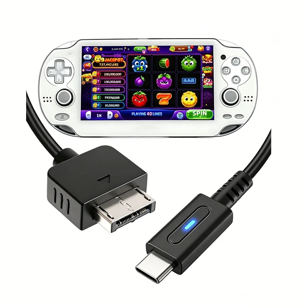 USB C Male Cable For Playstation Vita 1000 Controller Charging Adapter Type C LED Convert Cord For PSV 1000 Console Power Wire