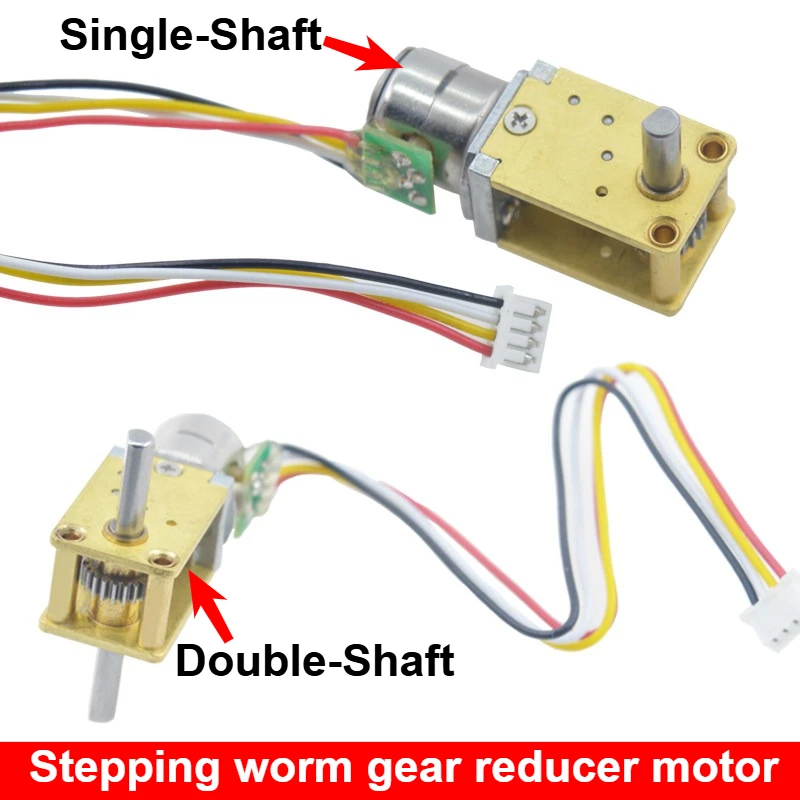 DC 5V Self-locking Motor 1218-10BY Worm Gear Stepper Brushless Speed Reducer Moto Single or Dual Axis Forward and Reverse Motors