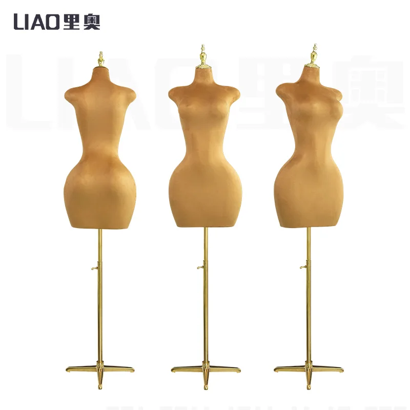 Pinable Mannequin Display Fabric Wrapped Big Hip Women Upper Half Body Female Mannequin Big Bust Dress Form Dressmakers Dummy