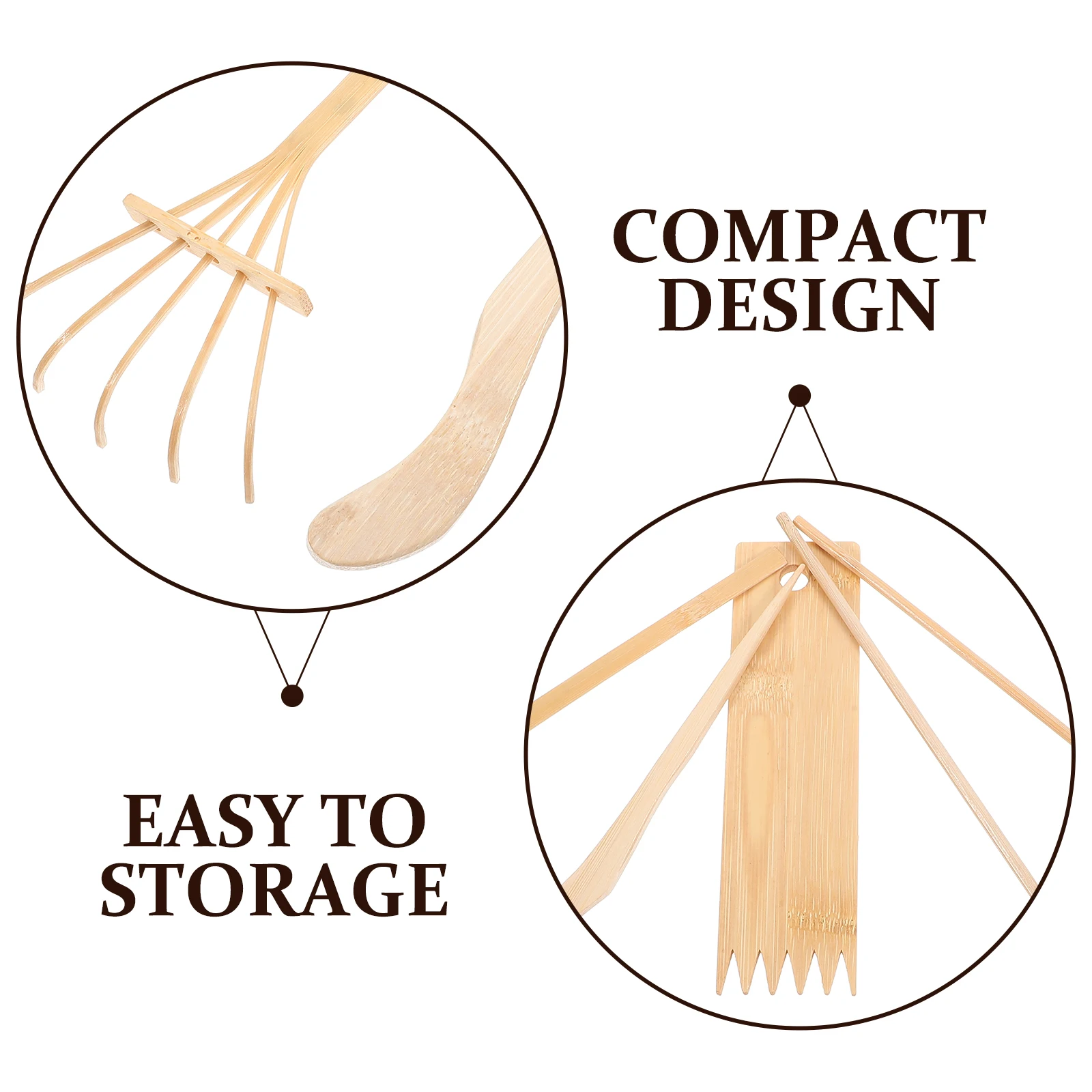 ชุดเครื่องมือทำสวนเซนไม้ไผ่ 5 ชิ้น ชุดจอบและคราดขนาดเล็กสำหรับโต๊ะทราย ตกแต่งภูมิทัศน์เซนบนโต๊ะทำงาน ช่วยผ่อนคลายและสร้างสมาธิ