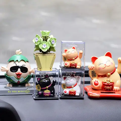 2025 New Solar Powered Luck Cat Waving Cat Cute Waving Cat Good Luck Solar Cat Wealth Welcoming Cats Home Display Car Decoration