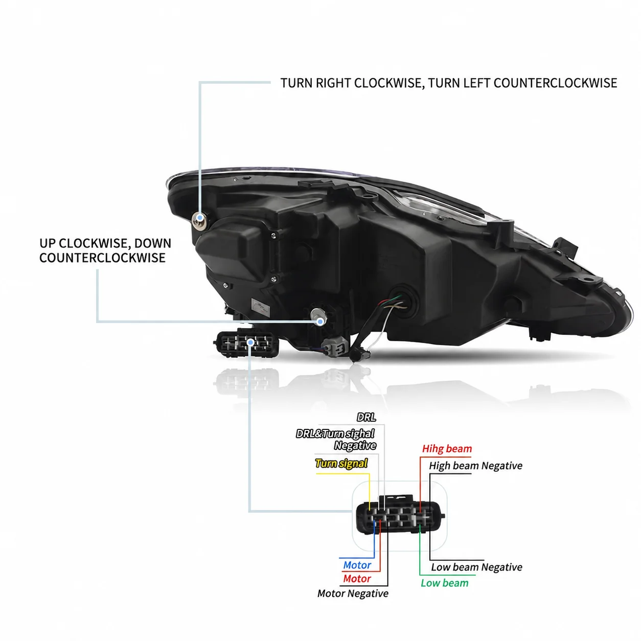2 Stück E‑Mark LED-Scheinwerfer-Set für Lexus IS250 IS300 IS350 ISF 2005-2013, zugelassene Frontscheinwerfer mit dynamischem sequenziellem gelbem Blinker und Tagfahrlicht, LHD, Direktmontage,