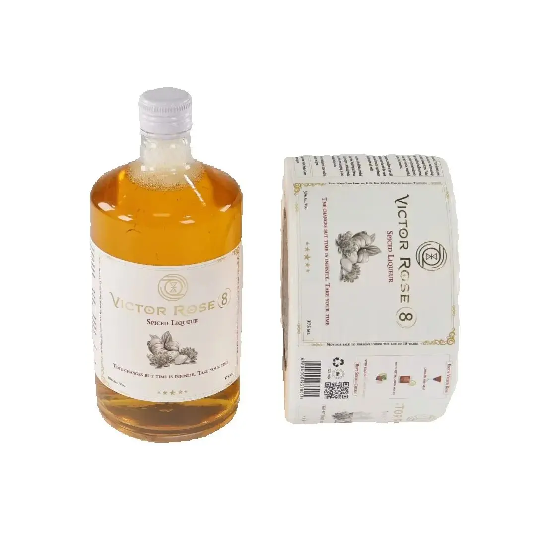 Custom Embossed Matte Gold Foil Wine Bottle Labels | Luxury Textured Adhesive Stickers