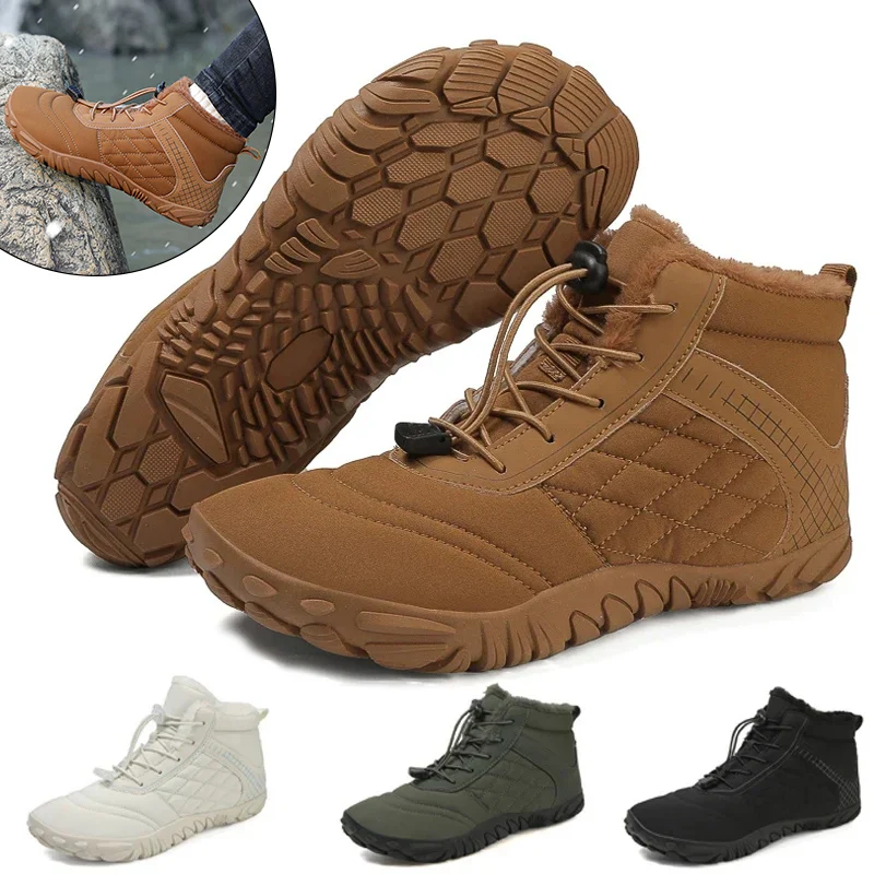 

Brand New Winter Boots for Men Women Snow BareFoot Outdoor Non-slip Warm Fur Casual Sneakers Plus Size Ankle Boots Hiking Shoes