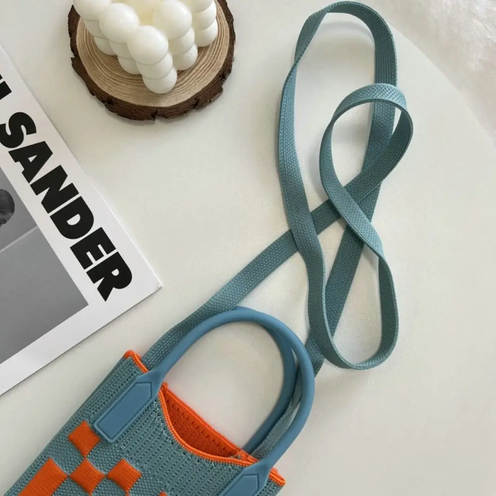 กระเป๋าถือแฟชั่นถักสำหรับผู้หญิงลายเรขาคณิตกระเป๋านักช้อปดีไซน์สะพายไหล่โซ่สะพายข้าง