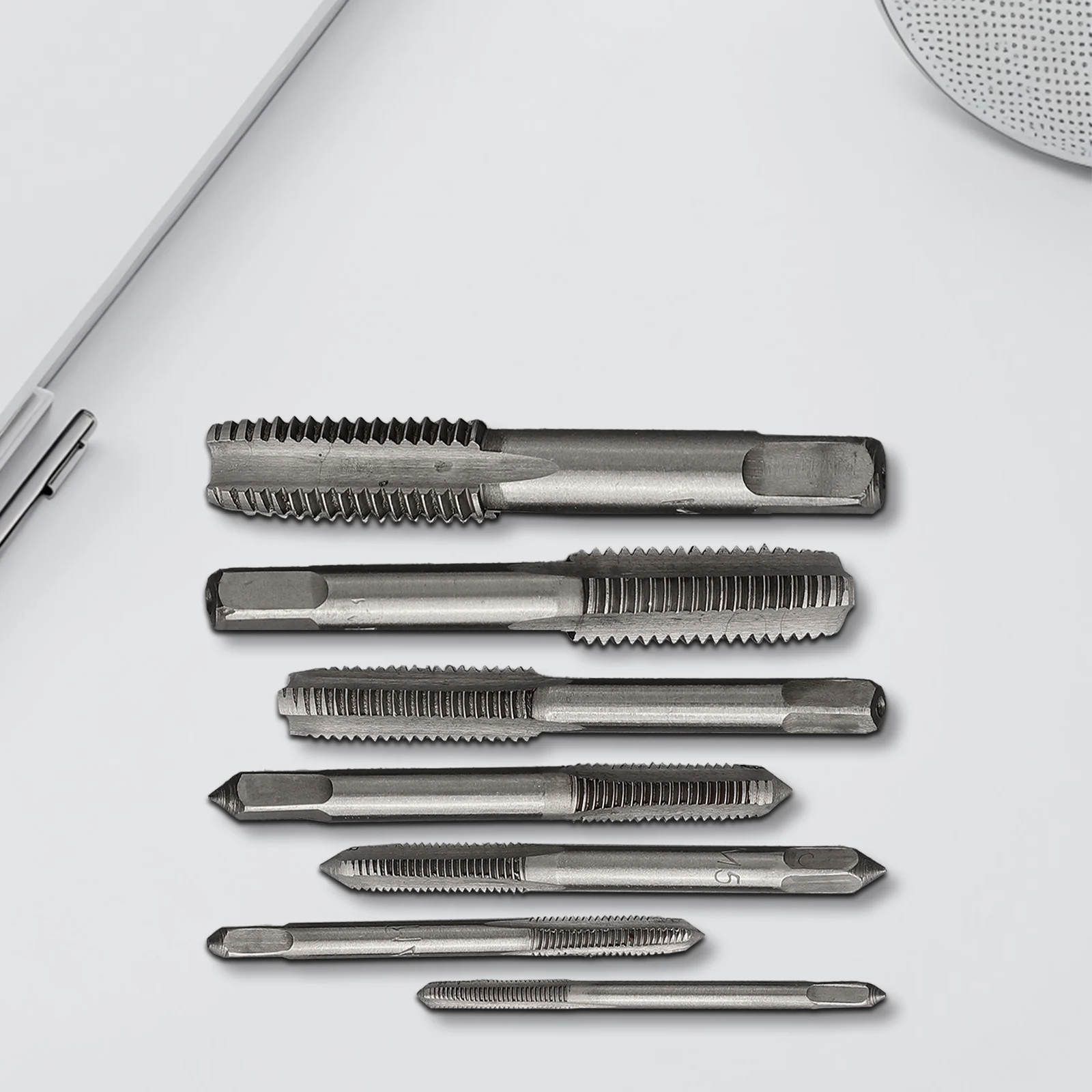 Spiral Pointed Tap Tap Drill Bits Screw Thread Tap High Accuracy Right Hand 7PCS HSS Hand Tools Kit-M12 Metric