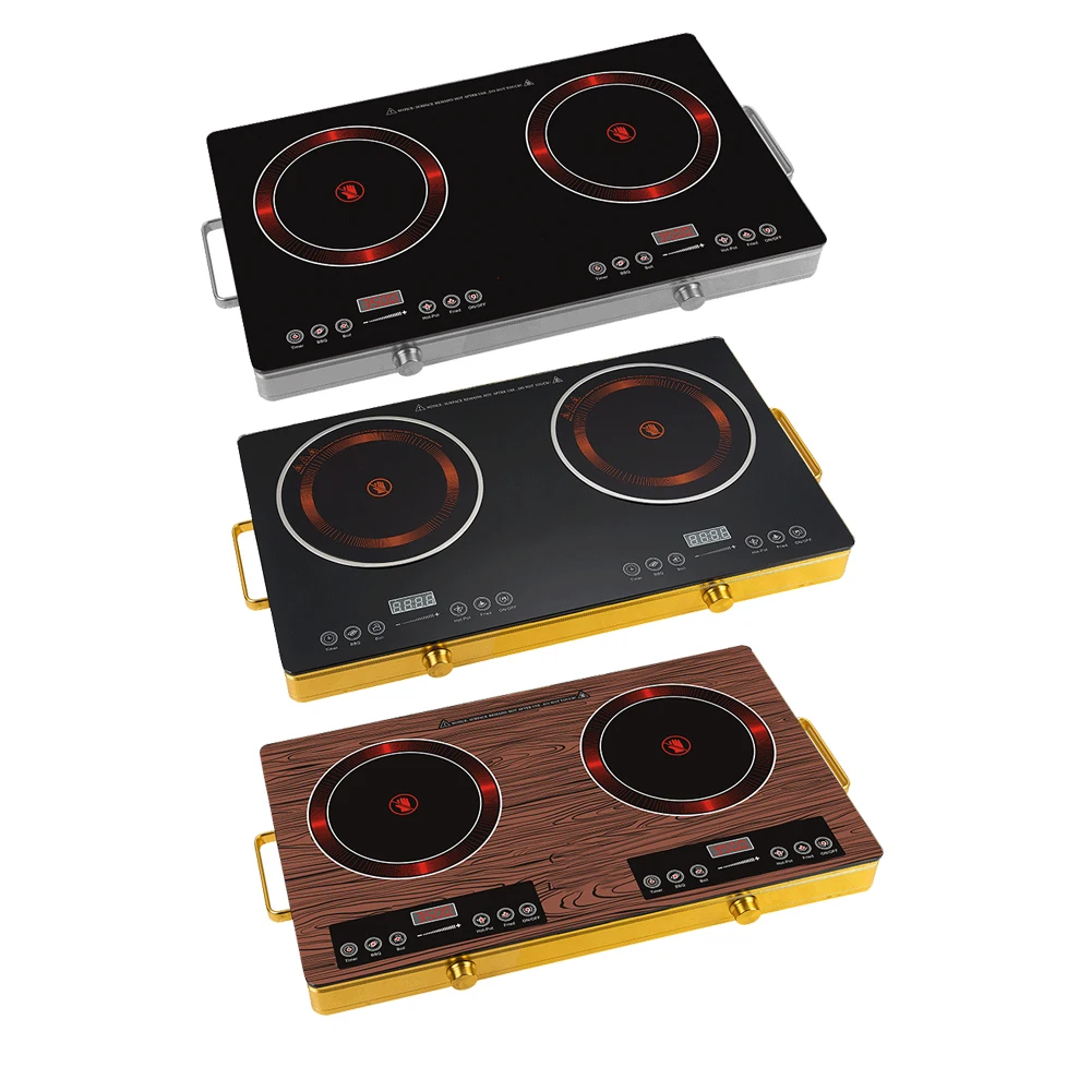Kitchen Ceramic Stove 3500W Grill Electric 2 Burner Cooking Ceramic Stove Infrared Double Induction Cookers