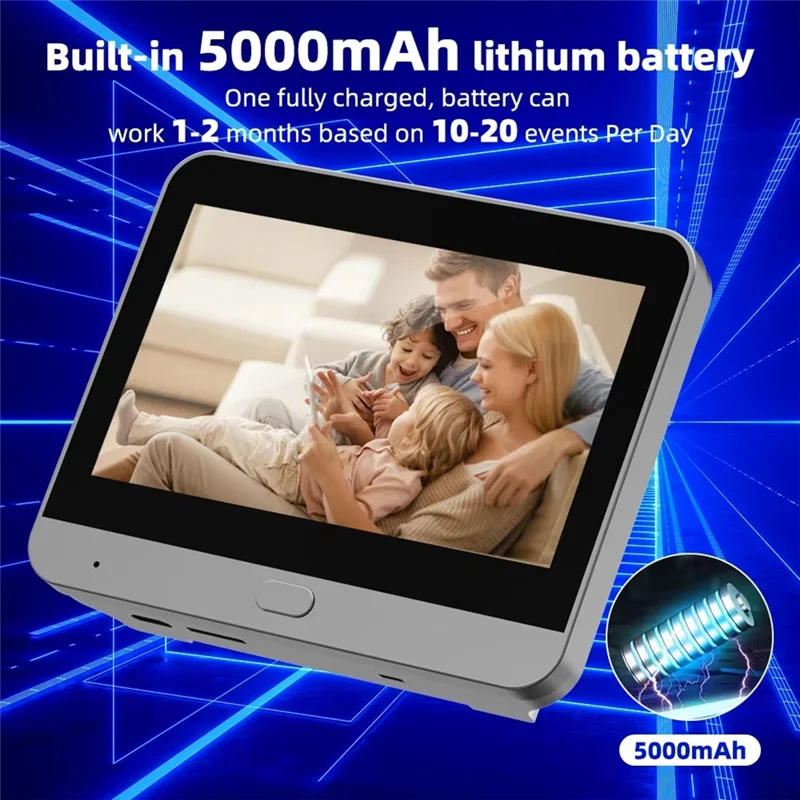 3MP Smart Life Tuya FHD Wi-Fi дверной звонок камера-глазок 5000 мАч батарея PIR детектор движения ИК-волшебный цифровой просмотрщик